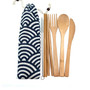 Bamboo travel cutlery set