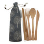 Bamboo travel cutlery set