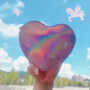 Cute Heart Women Wallet Holographic Credit Card Holder Coin Purse