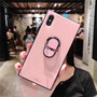 Luxury Tempered Glass Fashion Square iPhone Case With Stand Ring