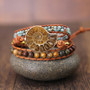 Ammonite Fossils Seashell Snail charm Handmade Wrap Bracelet