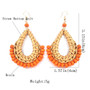 Bohemian Rattan Water Drop Earrings Statement Dangle Earring