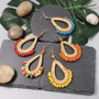 Bohemian Rattan Water Drop Earrings Statement Dangle Earring