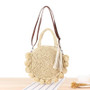 New Beach Rattan Handbags Round Woven Straw Shoulder Bag