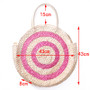 Summer Large Round Straw Beach Bag Yellow Natural Corn Skin Woven Tote