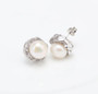 Cultured Freshwater Natural Pearls Mounted in 925 Sterling Silver Earrings: Hutzell