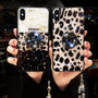 Leopard Print Luxury Phone Case Full Drill Bracket for iPhone