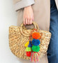 Corn Stem Woven Women Summer Beach Straw Bag