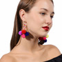 Bohemian Colorful Beaded Tassel Dangle Drop Earrings Brincos