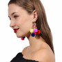 Bohemian Colorful Beaded Tassel Dangle Drop Earrings Brincos