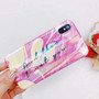 Pink Blue Aurora Laser Phone Case Shining Letter Print Tpu Case for Iphone