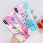 Pink Blue Aurora Laser Phone Case Shining Letter Print Tpu Case for Iphone