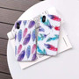Vintage Feather Patterned Phone Case for iPhone Candy Color Cover Capas