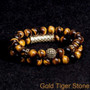 Tiger Eye Bracelet Men Natural Stone 2pcs Set Beaded Bracelets