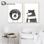 Nordic Decoration Cartoon Lion Bear Posters and Prints Canvas Paintings Animal Wall Art Nursery Picture Children Room Decoration