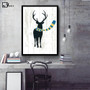 Nordic Art Deer Scarf Poster Abstract Minimalist A4 Canvas Painting Animal Abstract Wall Picture Print Children Room Decor 227