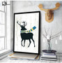 Nordic Art Deer Scarf Poster Abstract Minimalist A4 Canvas Painting Animal Abstract Wall Picture Print Children Room Decor 227