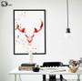 Deer Skull Nordic Art Canvas Poster Minimalist Painting Watercolor Abstract Wall Picture Print Modern Home Room Decoration