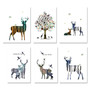 Deer Forest Silhouette Wall Art Canvas Nordic Posters and Prints Abstract Painting Wall Pictures for Living Room Home Decor