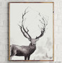 Nordic Art Leaves Deer Animal Canvas Poster Minimalist Painting Black White Abstract Picture Print Home Office Room Decoration