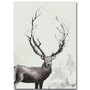 Nordic Art Leaves Deer Animal Canvas Poster Minimalist Painting Black White Abstract Picture Print Home Office Room Decoration