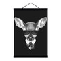 Modern Vintage Abstract Black White Mafia Animals Deer Fox Framed Canvas Paintin Nordic Home Decor Wall Art Print Picture Poster