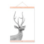 Nordic Minimalist Animal Deer Head Wooden Framed Posters Vintage Retro Wall Art Canvas Painting Picture Prints Home Decor Scroll