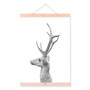 Nordic Minimalist Animal Deer Head Wooden Framed Posters Vintage Retro Wall Art Canvas Painting Picture Prints Home Decor Scroll