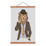 Lion Modern Fashion Gentleman Animal Portrait Wood Framed Canvas Painting Wall Art Print Picture Poster Hanger Office Home Decor