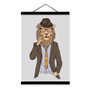 Lion Modern Fashion Gentleman Animal Portrait Wood Framed Canvas Painting Wall Art Print Picture Poster Hanger Office Home Decor