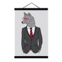 Wolf Modern Fashion Gentleman Animals Portrait A4 Wooden Framed Canvas Painting Wall Art Prints Picture Poster Office Home Decor