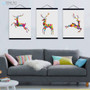 Abstract Geometric Animals Deer Wooden Framed Canvas Paintings Girl Room Nordic Home Decor Wall Art Print Pictures Poster Scroll