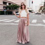 Long Pleated Maxi Skirt High Waist