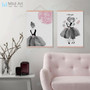 Modern Pink Ballet Dance Girl Friend Love Nordic Wooden Framed Posters Wall Art Print Pictures Home Decor Canvas Painting Scroll