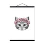 Pink Rose Flower Animal Head Cat Rabbit Face Wooden Framed Poster Print Nordic Home Deco Wall Art Picture Canvas Painting Scroll