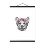 Pink Rose Flower Animal Head Cat Rabbit Face Wooden Framed Poster Print Nordic Home Deco Wall Art Picture Canvas Painting Scroll