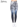 Women Legging Trees Printing Blue Fitness Leggings Fashion High Waist Woman Pants