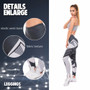 Women Legging Dark Gray Stripes Printing Fitness Leggings Fashion High Waist Woman Pants