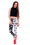 Womens Fashion Elasticity Yes and No Printed Slim Fit Legging Workout Trousers Casual Pants