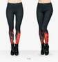 Fire flame Printing Leggings Punk Women Legging Stretchy Trousers Casual Pants Womens Leggings