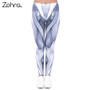 Women Legging Gray Lines Printing Leggings Fashion High Waist Woman Slim Pants