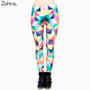 Triangles Color Printing Womens Legging Stretchy Trousers Casual Pants