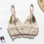 Sexy crop top bikinis 2020 Mujer v-neck swimsuit female beach wear Crochet swimwear women Beach wear Knitted Bikini top biquini