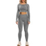 Women New Seamless Yoga Set Gym Clothing Fitness Leggings+Cropped Shirts Sport Suit Women Long Sleeve Tracksuit Active Wear
