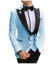 Men Suits 3 Pieces Slim Fit Business Suits Groom Champagne Noble Grey White Tuxedos for Formal Wedding suit (Blazer+Pants+Vest)