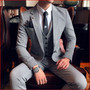 New Arrival One Button Groomsmen Peak Lapel Groom Tuxedos Men Suits Wedding/Prom Best Man Blazer ( Jacket+Pants+Vest+Tie)A94