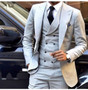 New Arrival One Button Groomsmen Peak Lapel Groom Tuxedos Men Suits Wedding/Prom Best Man Blazer ( Jacket+Pants+Vest+Tie)A94