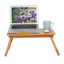 Portable Folding Bamboo Laptop Table Sofa Bed Office Laptop Stand Desk With Fan Bed Table For Computer Notebook Studying