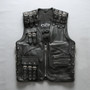 New Style Men's Adjustable Vests Genuine Leather Motorcycle Vest Thick Cowhide Leather Sleeveless Jackets DHL Free Shipping