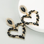 Rhinestone Big Heart Earrings